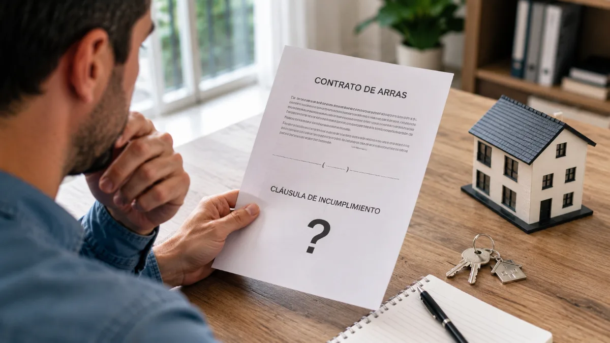 Contrato de arras sin cláusula de incumplimiento: ¿qué pasa si no existe?